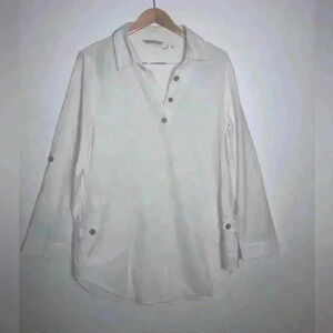 Soft Surroundings White Pullover Blouse